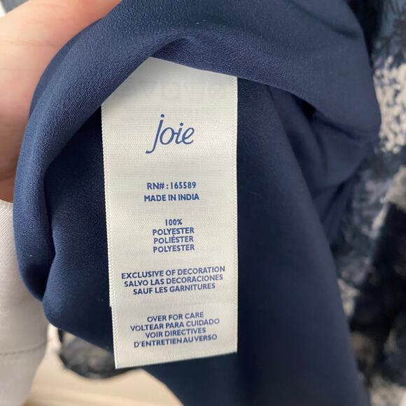 Joie Limited Edition Navy Floral Baltic Print Swing Dress Summer Chic Medium - Picture 9 of 10